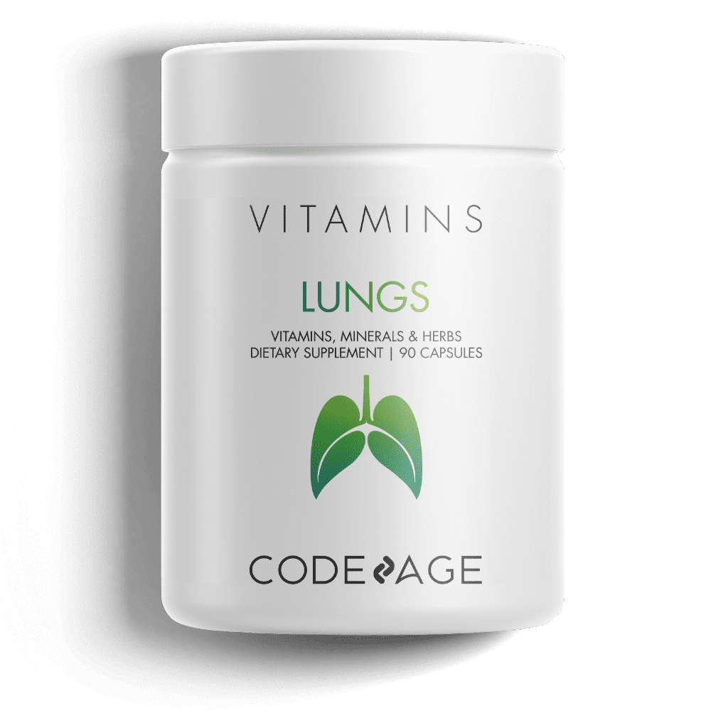 Codeage Lungs Supplement, Vitamins A, B6, C, D, E, Milk Thistle, Zinc - 90 Capsules
