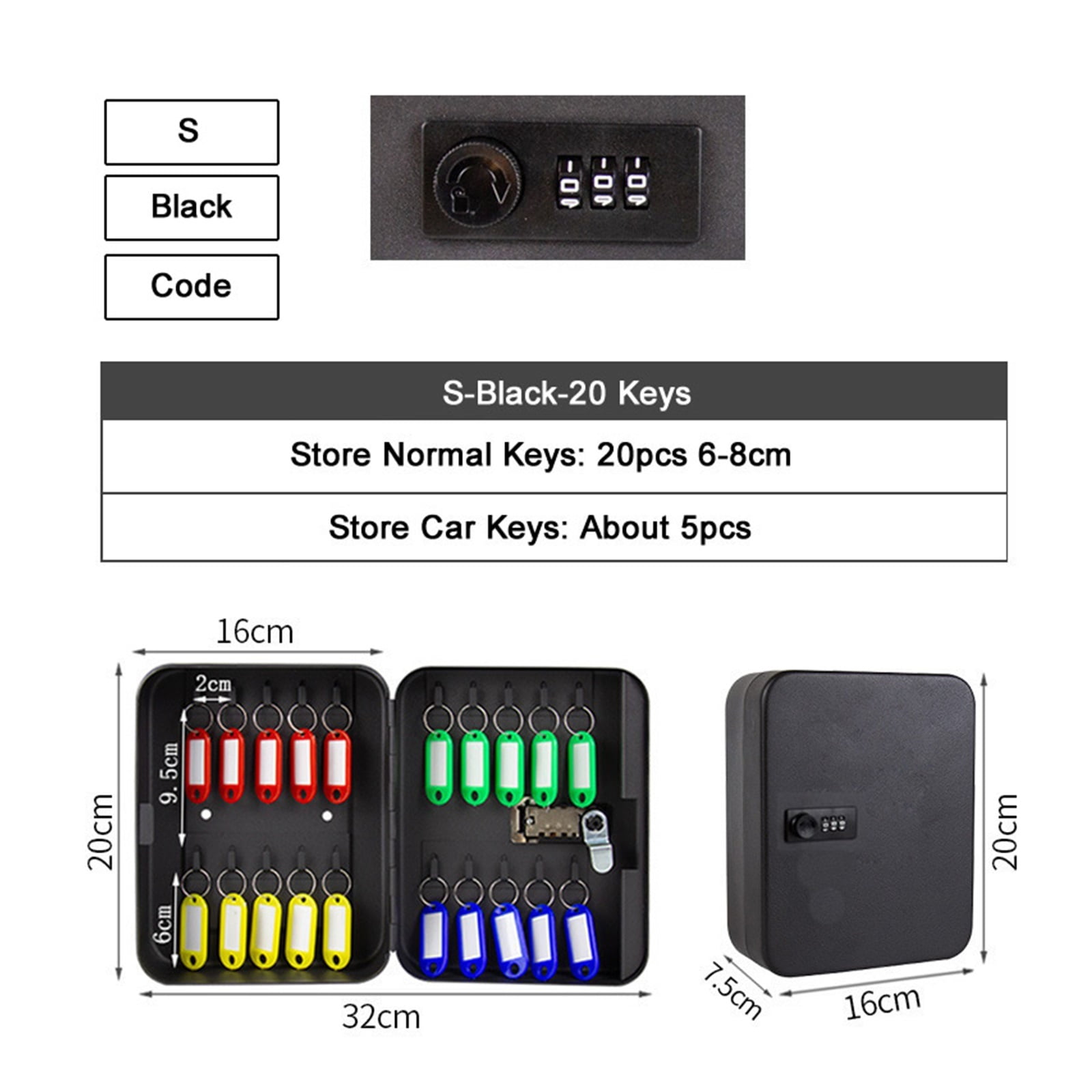20/28/36 Keys Storage Box Combination Key Lock Multi Keys Classification Organizer Safe Box For Home Office Factory Store ,Prevent Theft