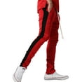 thumbnail image 3 of Ma Croix Mens Two Tone Zipper Jogger Pants Skinny Fit Training Slim Casual Elastic Athletic, 3 of 5