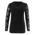 thumbnail image 4 of Camisetas divertidas para mujer, camisetas con hombros descubiertos, camisetas de manga larga, camisas holgadas, blusas de encaje, camisetas de malla Pompotops gfhjh22674, 4 of 6