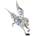 thumbnail image 6 of Matashi Home Decorative Tabletop Showpiece Chrome Plated Silver Pegasus Ornament with Blue Crystals, 6 of 8