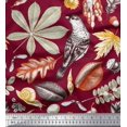thumbnail image 1 of Soimoi Silk Fabric Bird & Leaves Decor Fabric Printed Yard 42 Inch Wide, 1 of 3