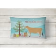 thumbnail image 2 of Carolines Treasures BB9196PW1216 Jersey Cow Christmas Canvas Fabric Decorative Pillow, Teal, 12H x16W, multicolor, 2 of 3