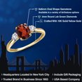 thumbnail image 2 of Gem Stone King 10K Yellow Gold Red Garnet and White Created Sapphire 3-Stone Ring for Women | 1.76 Cttw | Oval 8X6MM | Gemstone January Birthstone | Size 9, 2 of 6