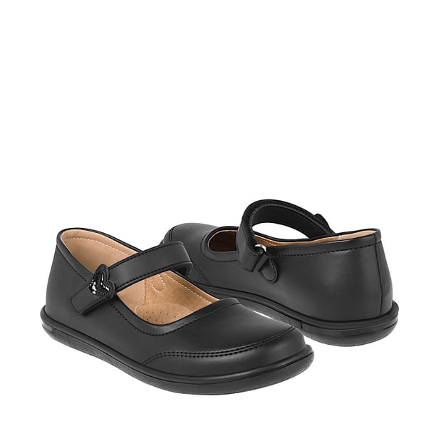 ZAPATOS ESCOLARES DOMINIQ NIÑA 664 SIMIPIEL NEGRO 18-21