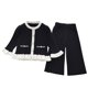 thumbnail image 1 of Odeerbi 0-11 Años Conjunto de Niñas Chaqueta de Manga Larga de Punto Con Volantes Pantalón de Pata Ancha Conjunto de Dos Piezas, 1 of 8