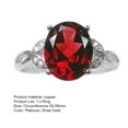 thumbnail image 7 of Jiaroswwei Finger Ring Geometric Imitation Garnet Jewelry Opening Adjustable Sparkling Ring for Daily Wear, 7 of 7
