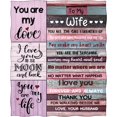 thumbnail image 2 of to My Wife Blanket Romantic I Love You Blessing Sweet Gifts for Birthday Anniversary Valentines Christmas Thanksgiving Warm Soft Cozy Fluffy Lightweight Throw Blankets 50"x60", 2 of 5