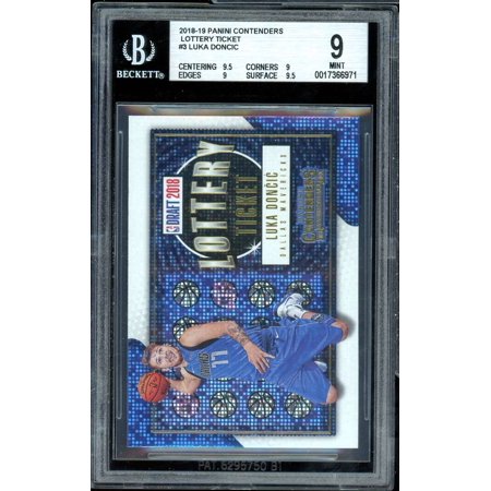 Luka Doncic Rookie 2018-19 Panini Contenders Lottery Ticket Sparkle #3 BGS 9