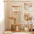 thumbnail image 5 of Costway 65" Tall Cat Tree for Indoor with Self-groomer Padded Perch Removable Cat Bed, 5 of 10