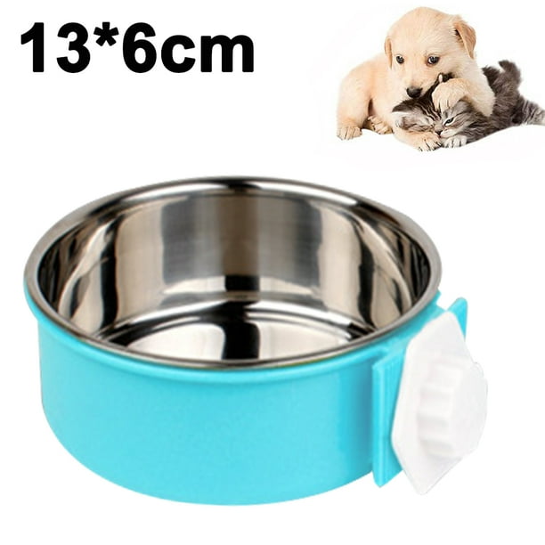 Crate Dog Bowl Removable Stainless Steel Water Food Feeder Bowls Hanging Pet Cage Bowl