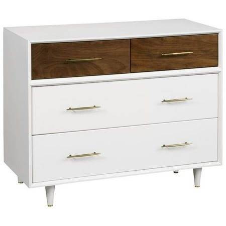 Babyletto Eero 4 Drawer Dresser In White And Natural Walnut Babyletto Eero 4 Drawer Dresser In White And Natural Walnut