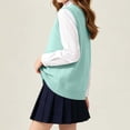 thumbnail image 2 of Jalioing Sweater Vest for Girls Boys Sleeveless V Neck Pullover Vest Kids Teen Plain School Uniform Sweater 5-17 Years, 2 of 8