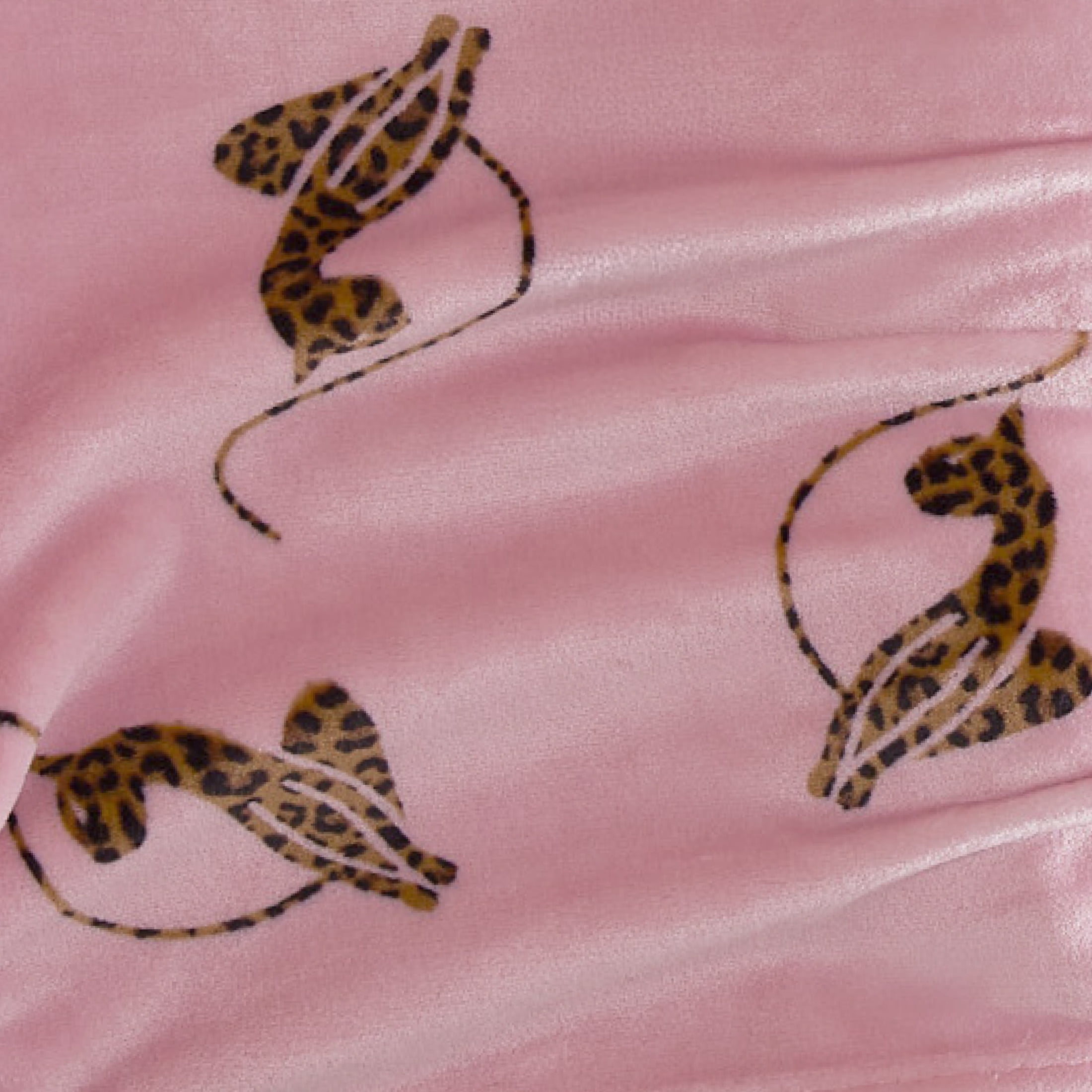 Baby Phat Oversized Plush Throw Blanket 60" x 70", Leopard Cats Tossed Logo Pink