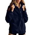 thumbnail image 2 of Dqueduo Womens Oversized Sweatshirts with Snap Button Henley Collar Soft Fleece Pullover Tops Fall Winter Clothes 2026 Cute Fashion Outfits, 2 of 8