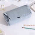 thumbnail image 6 of Btomtd Flap Canvas Pencil Case for Students, Multi-Compartment Zipper Pencil Pouch, Office Supply Organizer Pencil Bag for Opening Season, Blue, 6 of 6