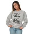 thumbnail image 4 of Hot Mess White Dress Bachelorette Women Plus Size Crewneck Sweatshirt Brisco Brands 2X, 4 of 5