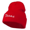 thumbnail image 2 of Texas Embroidered Long Cuff Beanie - Red OSFM, 2 of 5