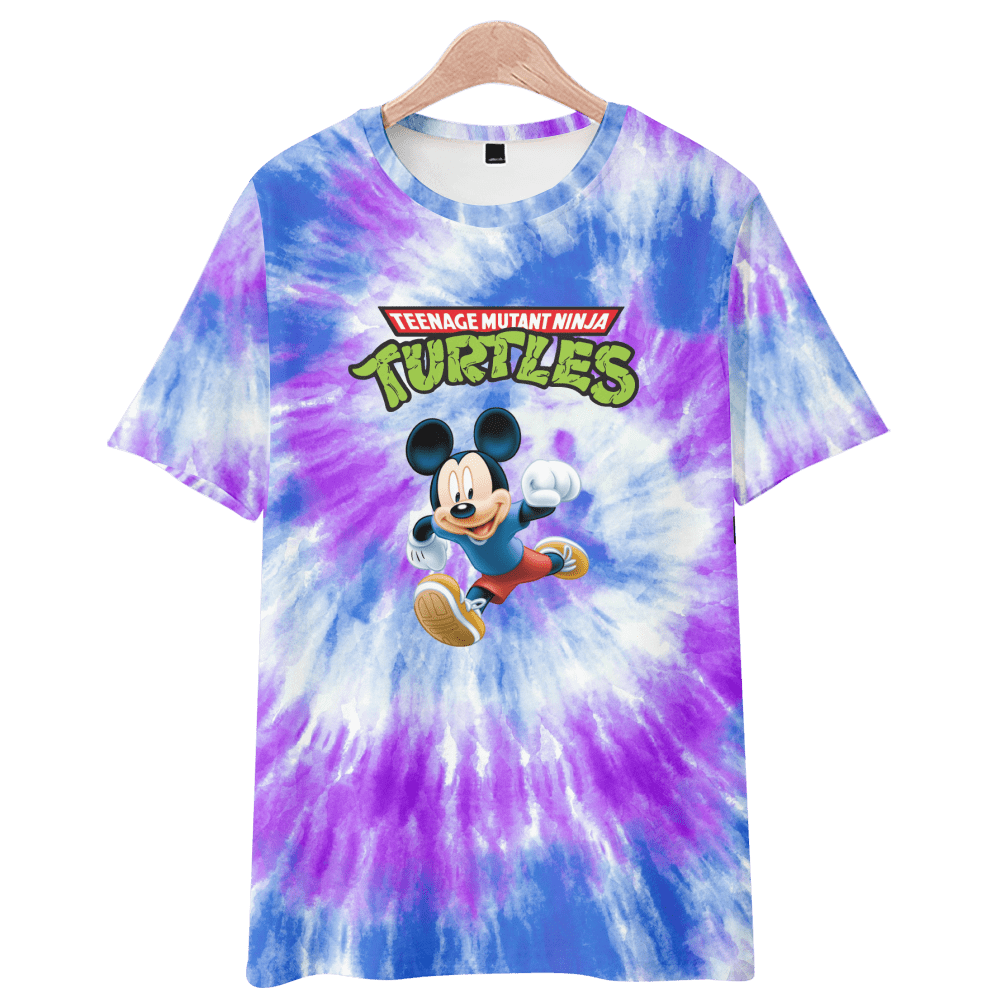 Mommy and Me Tie Dye Round Neck Short-sleeve T-shirt with Shorts Sets