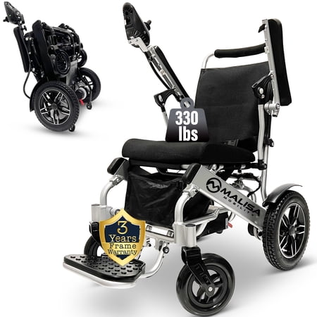 MALISA Electric Wheelchair for Adults, Portable All Terrain Lightweight Wheelchairs, Blue