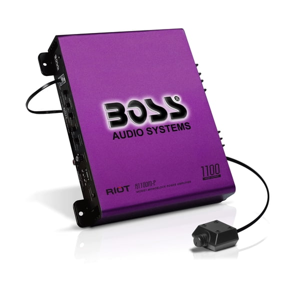 Boss Audio Systems Amplificateur de Voiture Monobloc R1100M-P - 1100 Haute Sortie, 2-8 Ohms Stable, Entrées de Niveau Bas/haut, Crossover Passe-Bas, Alimentation MOSFET