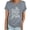Gray, variant on WREESH Womens Summer Cute Tops Graphic Tees Letter Printed Round Neck Short Sleeved Shirts Loose Casual Blouse Black