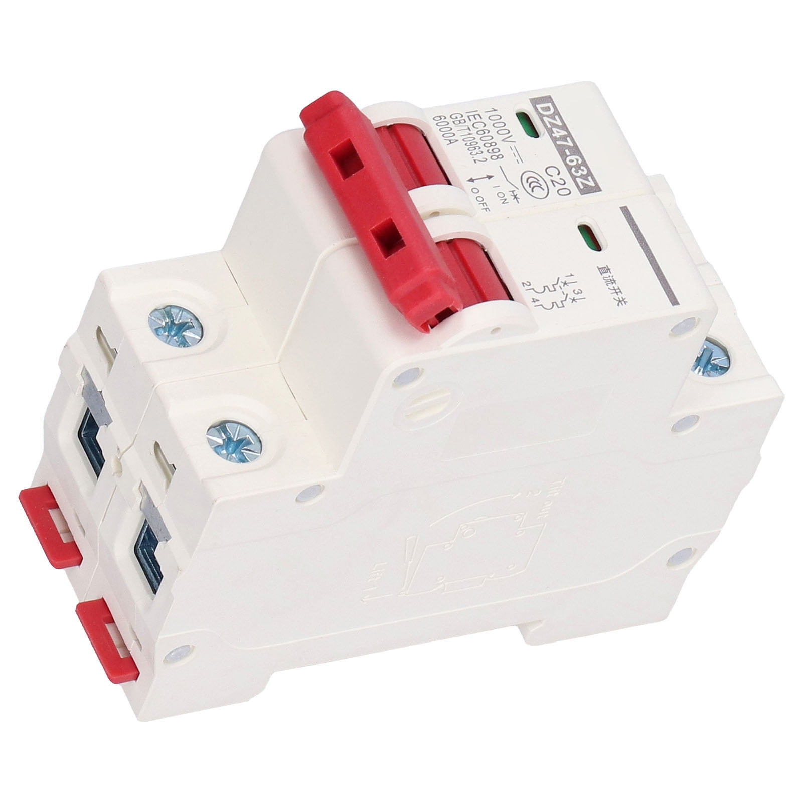 ESTINK DC Circuit Isolator,DC Miniature Circuit Breaker 2P Solar PV System Isolator DIN Rail