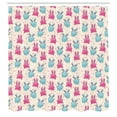 thumbnail image 2 of Ambesonne Kawaii Shower Curtain, Fun Cartoon Hearts, 69"Wx84"L, Pale Blue Pink Beige, 2 of 4