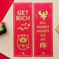 thumbnail image 3 of 2PCS 2021 New Year Couplets Mini Ox Year Door Stickers Spring Festival Scrolls, 3 of 10