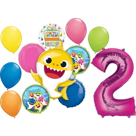 Baby Shark Girl 2nd Birthday Party Supplies Balloon Bouquet Decorations