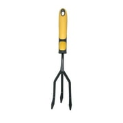 EG Expert Gardener 12.6 inch Steel Cultivator - Black and Yellow Ergonomic Handle and Comfort Grip