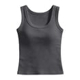 thumbnail image 7 of XIAONU Womens Ribbed Tank Top U Neck Sleeveless Slim Fit Daily Shirt, 7 of 7