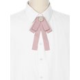 thumbnail image 4 of DARING DIVA Women's Ribbon Bow Rhinestone Pre-Tied Bow Ties Pink, 4 of 5