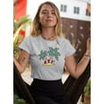thumbnail image 2 of Island W Palm Trees T-Shirt Women -Smartprints Designs, Female 4X-Large, 2 of 4