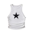 thumbnail image 3 of Tsesme Girls Star Print Tank Tops 2-14y, Casual Round Neck Sleeveless Tee, Summer Ribbed Knit Breathable Athletic Tanks, 3 of 6