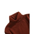 thumbnail image 5 of Dewadbow Kids Baby Girls Sweater Dress Winter Turtleneck Knitted Dress, 5 of 6