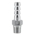 thumbnail image 2 of Mgaxyff Stainless Steel SS304 Male Thread Pipe Fitting Barb Hose Tail Connector BSP 1/8 ~3/4 , Barb Hose Connector, Hose Tail Connector, 2 of 3