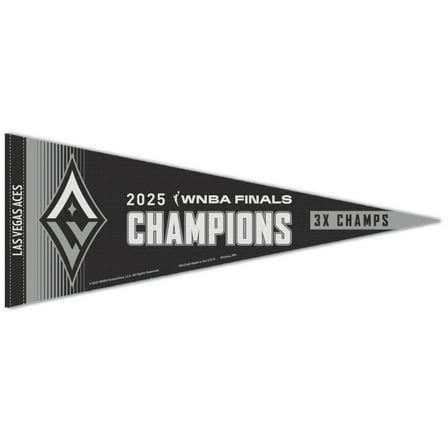 WinCraft Las Vegas Aces 2025 WNBA Finals Champions 12" x 30" Premium Pennant