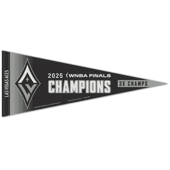 WinCraft Las Vegas Aces 2025 WNBA Finals Champions 12" x 30" Premium Pennant