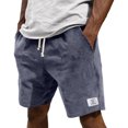 thumbnail image 2 of LTTVQM Men's Corduroy Shorts Casual Elastic Waist Drawstring Lightweight 2026 Summer Beach Shorts Purple S, 2 of 4