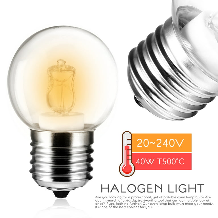 Homemaxs E27 Oven Light 40W 500 Celsius Degree Heat-Resistant Appliance Replacement Bulb, Size: 5x5cm