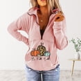 thumbnail image 2 of Sudadera con cuello en V para mujer, bonita sudadera recortada con cremallera para entrenamiento, Tops de Acción de Gracias para mujer Pompotops  FGAJ19758, 2 of 5