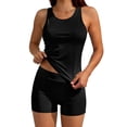 thumbnail image 6 of Fmbrln Tankini Swimsuits for Women with Boyshorts Two Piece Modest Bathing Suits Fashion Solid Swimwear Sets, 6 of 9