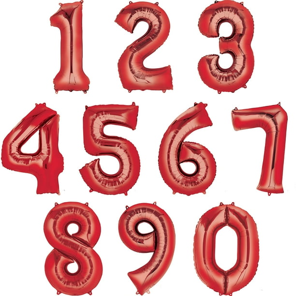 Mylar Red Number Balloons (each) Size Number 2