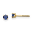 thumbnail image 3 of 14K Yellow Gold Madi K 3mm Sapphire Birthstone Earrings, 3 of 3