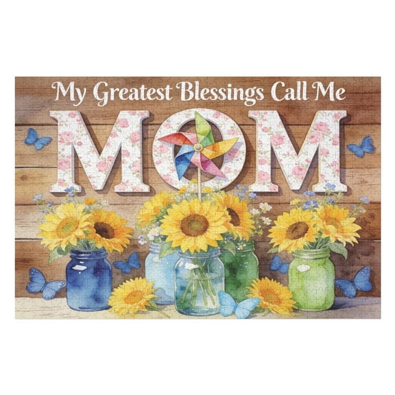 Mothers Day Colorful Flowers 500 Piece Jigsaw Puzzles for Adults Retro Floral Puzzles for Challenging Family Activity Game DIY Puzzle Wall Decor Gifts