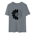 thumbnail image 5 of Sweet Home Farm Short Sleeve Shirts for Women Sunflower Summer T Shirt Plus Size Loose Blouse Tops Girl Graphic Casual Tees Womens Graphic T Shirts Dark Gray, 5 of 5