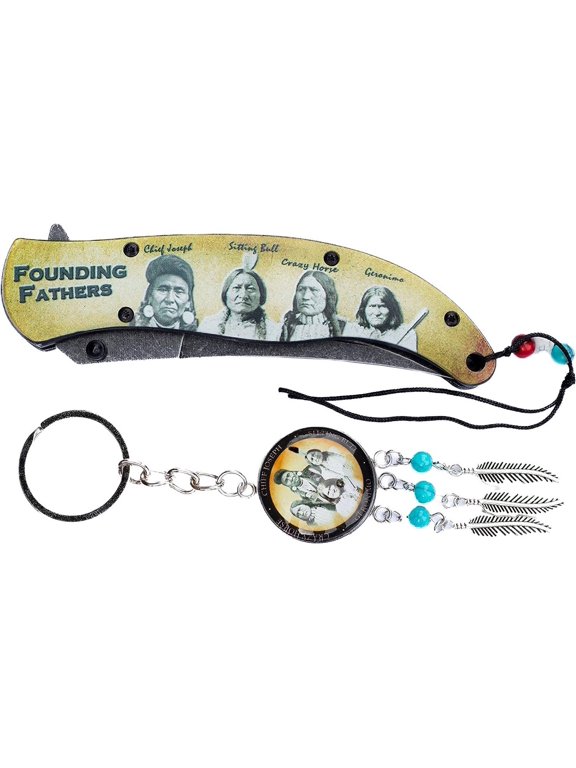 Feather Shaped Founding Fathers Knife Convenient Pocket clip, Attractive Keychain