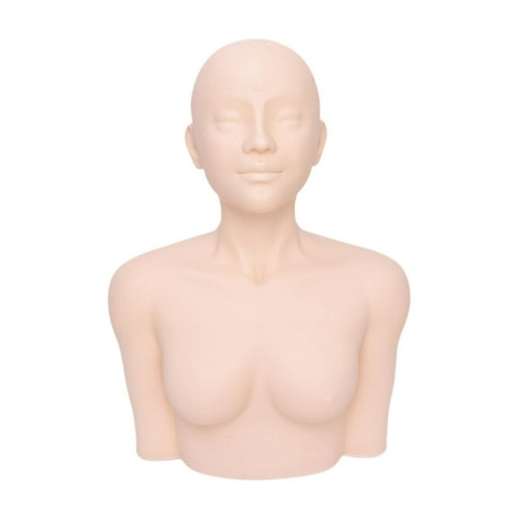 yotijay Mannequin Head with Shoulders Massage Practice Tool for SPA Nursing Training Normal