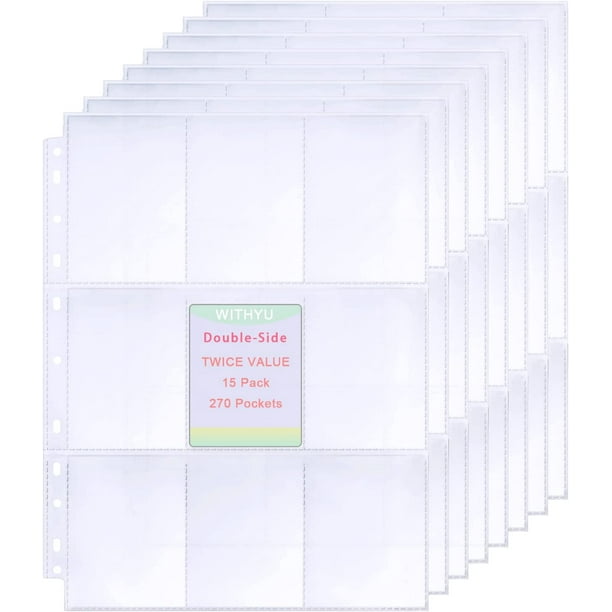 270 Pockets Trading Card Sleeves, DoubleSided 9 Pocket Page Protector
